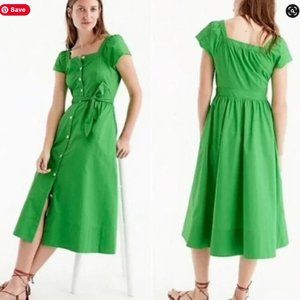 Green poplin J. Crew Button sundress size 2 (as seen on New Girl)